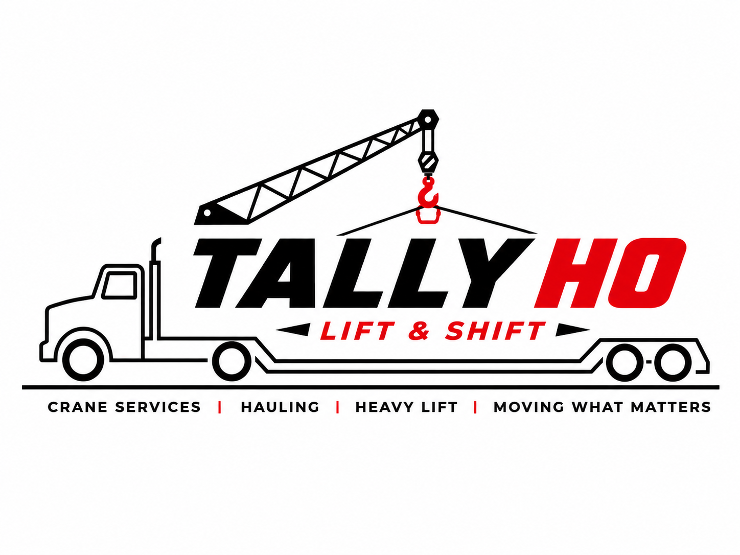 Tally Ho Lift & Shift crane services and hauling logo